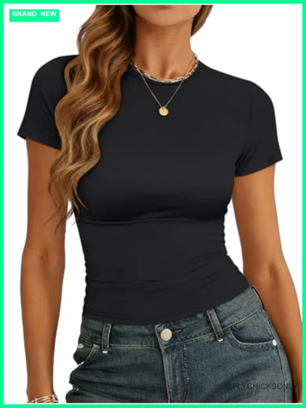Women's Basic Short Sleeve Slim Fit Crop Top Summer Tee